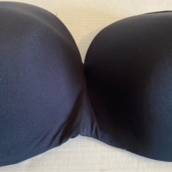 40DDD Maidenform Strapless Black Bra Underwire Satin - Picture 6 of 16